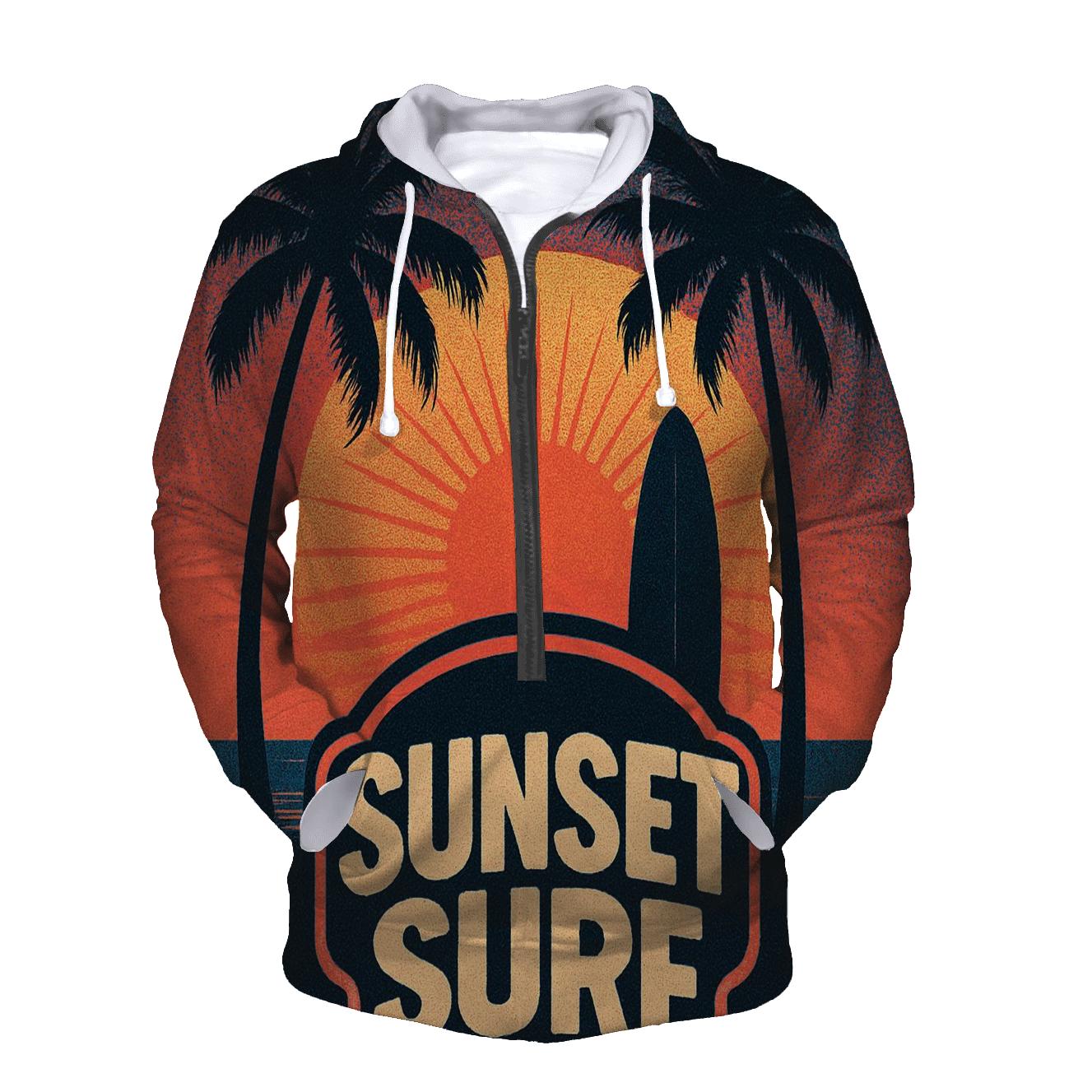 Retro Wave Surf Club zip-up hoodies