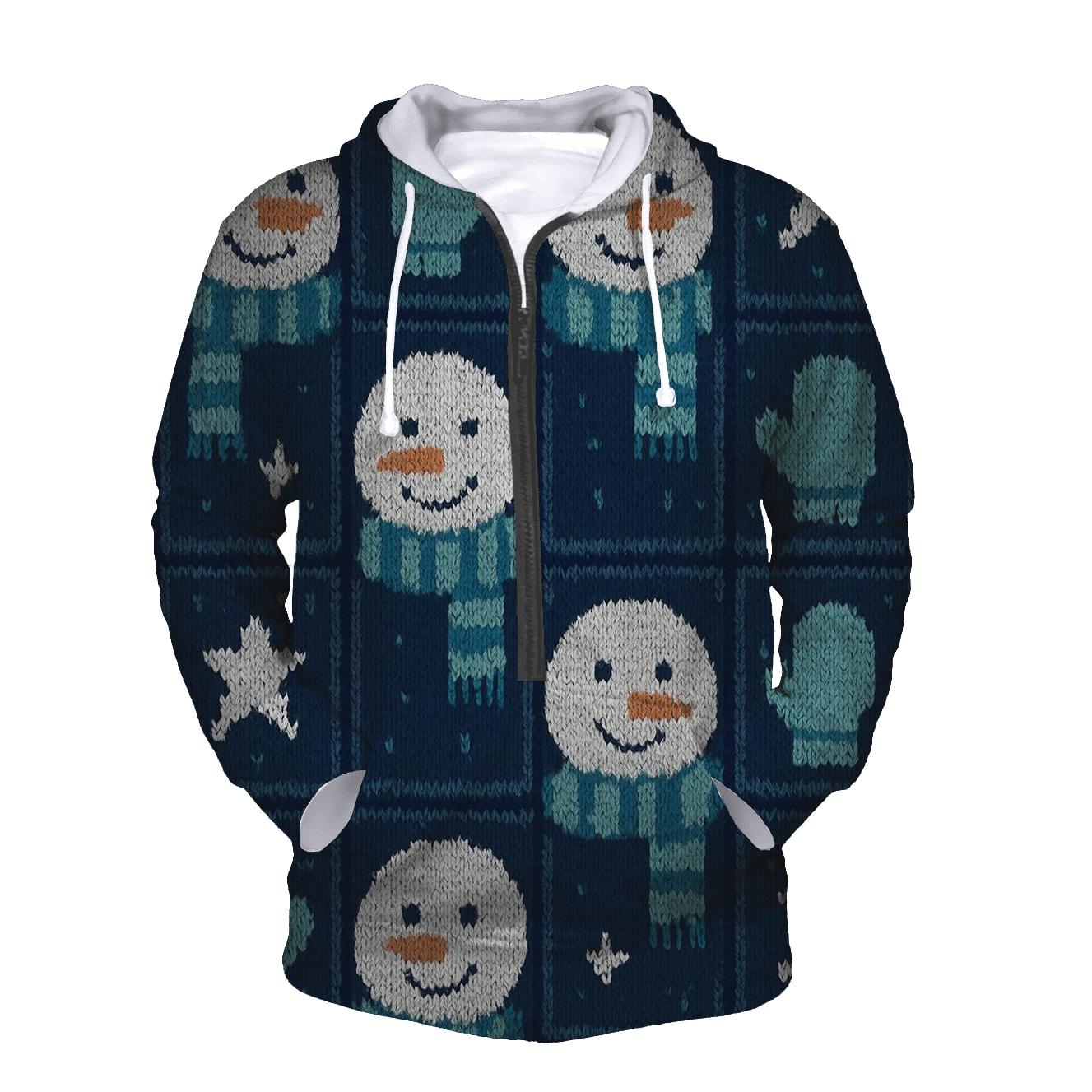 Snowman Scarf Grid Design hoodie designs