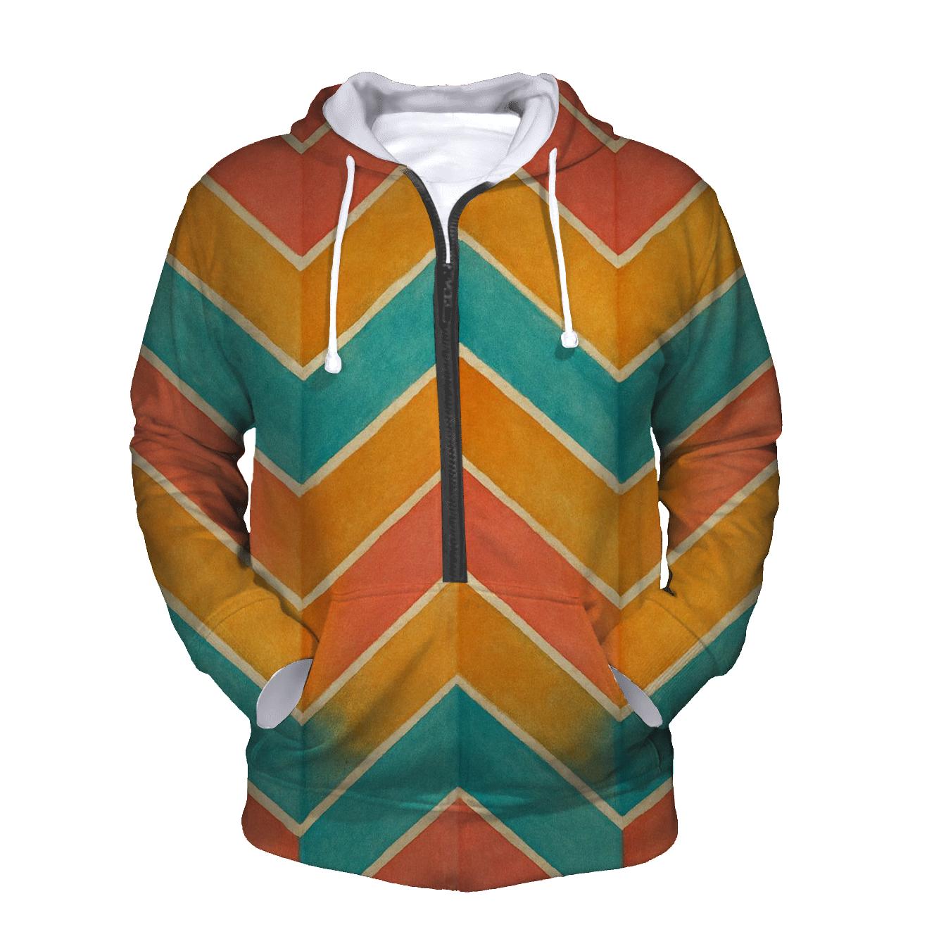 Coral Chevron Accordion designer hoodies