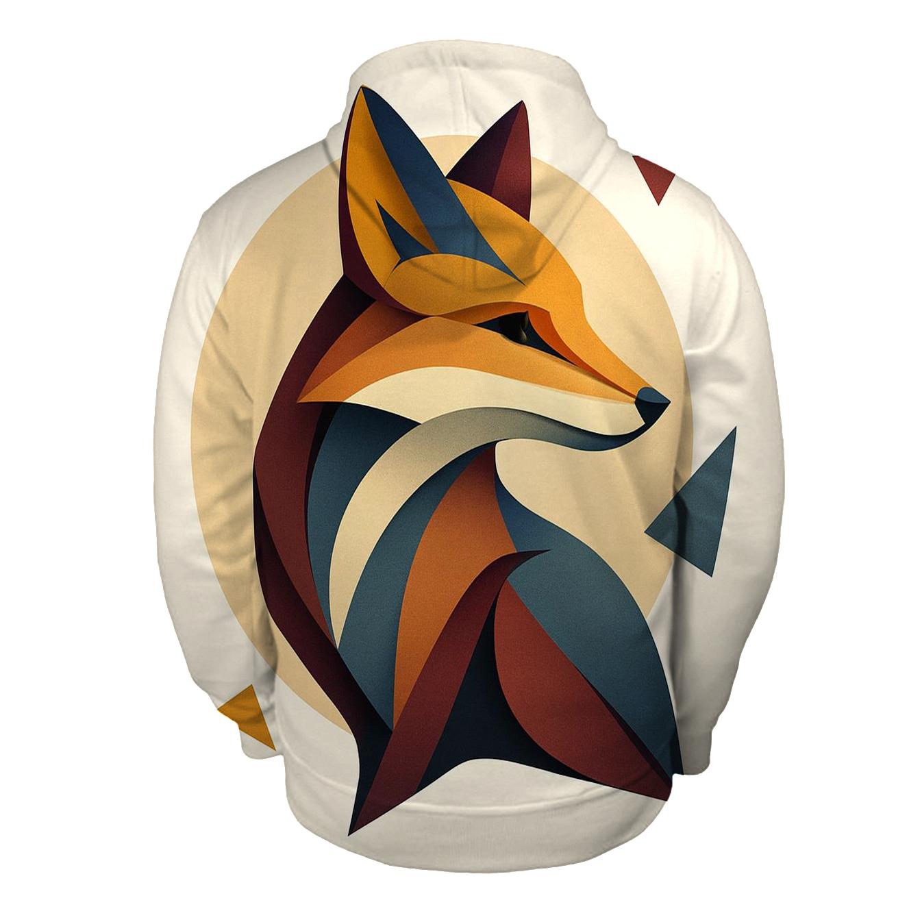 Abstract Geometry Fox graphic hoodies