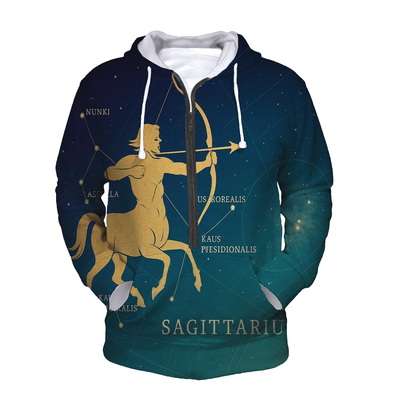 Sagittarius Archer Star Map graphic hoodies