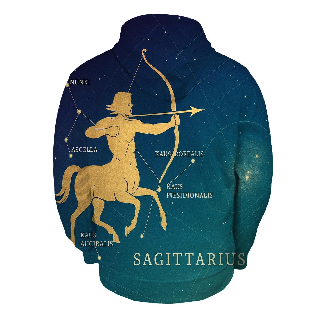 Sagittarius Archer Star Map graphic hoodies