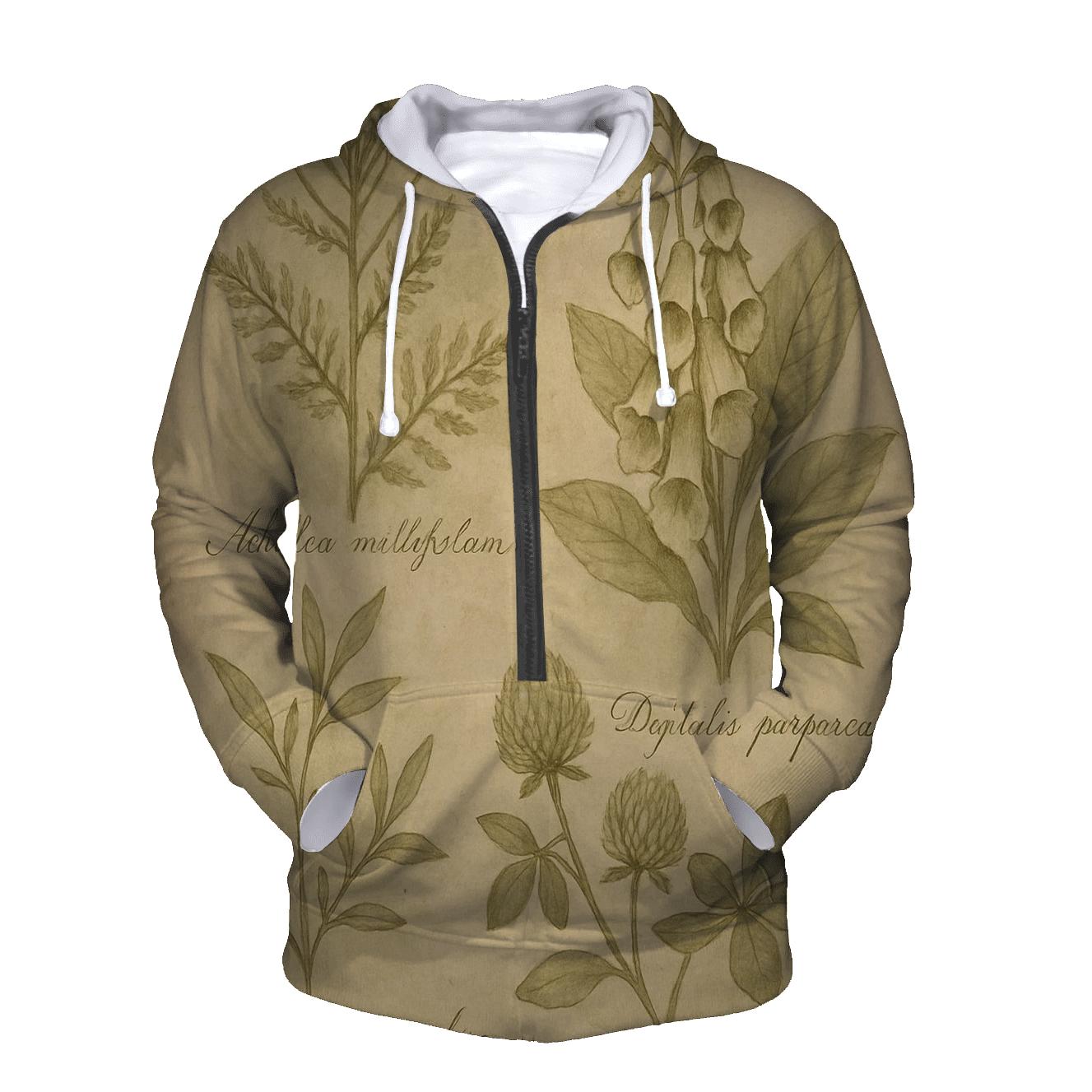 Sepia Botanical Illustration premium hoodies