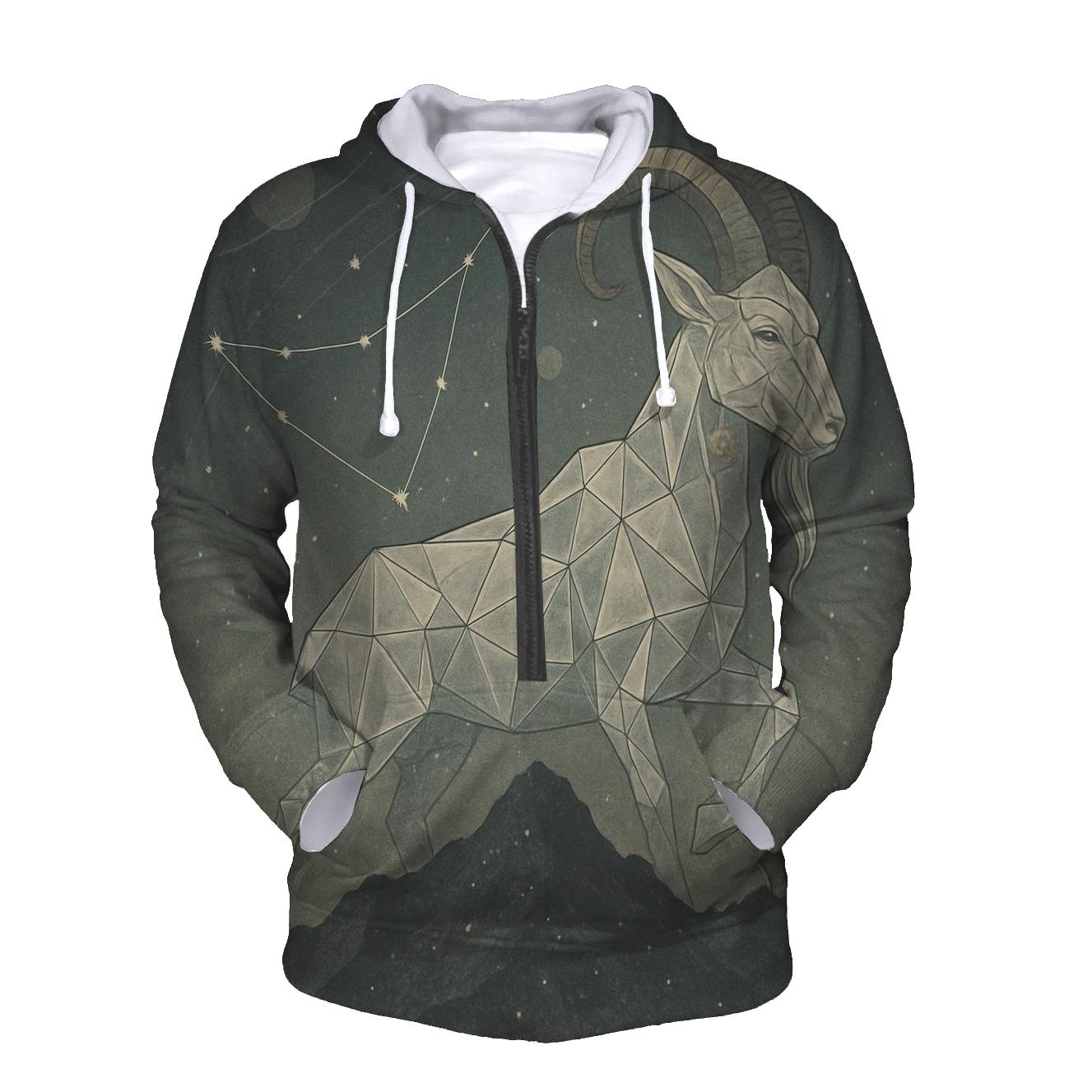 Capricorn Mountain Goat Nebula pullover hoodies