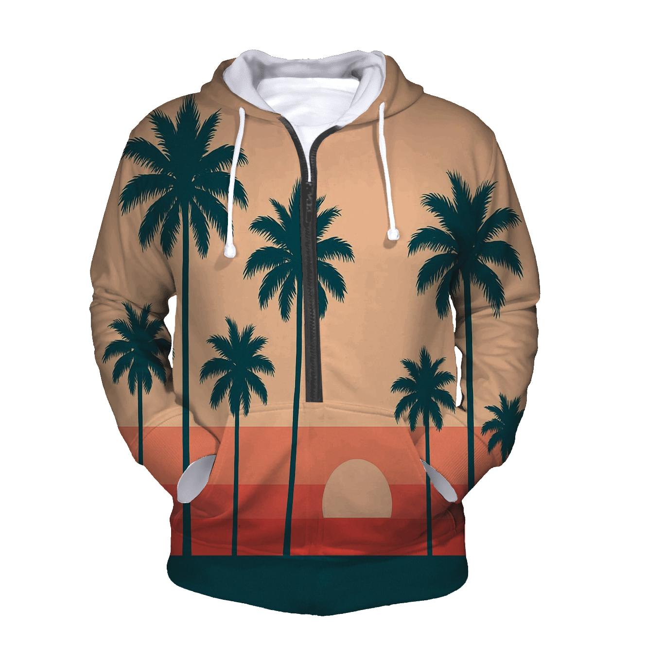 Sunset Palm Stripes graphic hoodies