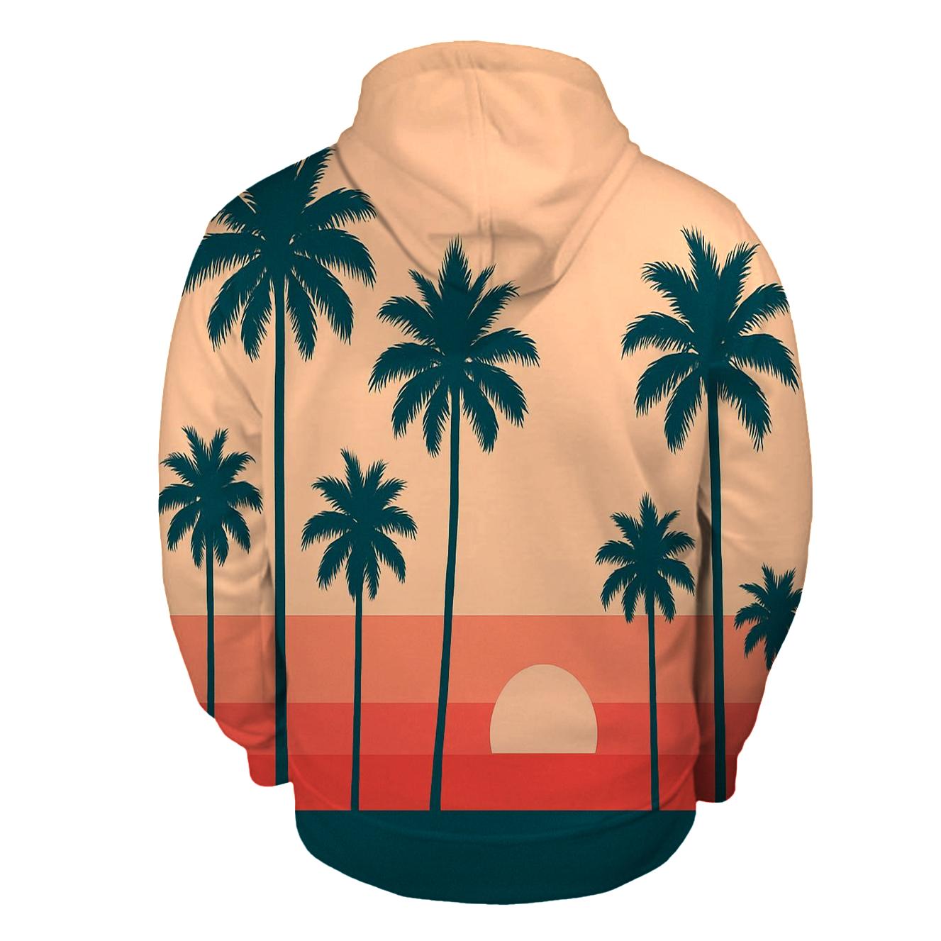 Sunset Palm Stripes graphic hoodies