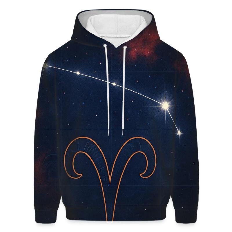 Celestial Aries Constellation Map printed hoodies