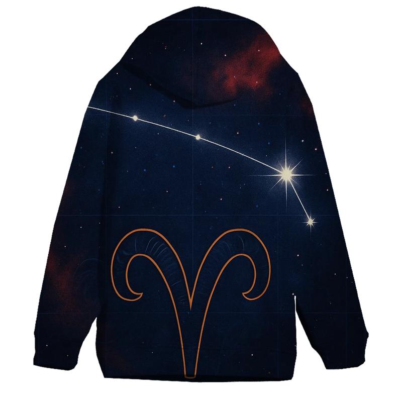Celestial Aries Constellation Map printed hoodies