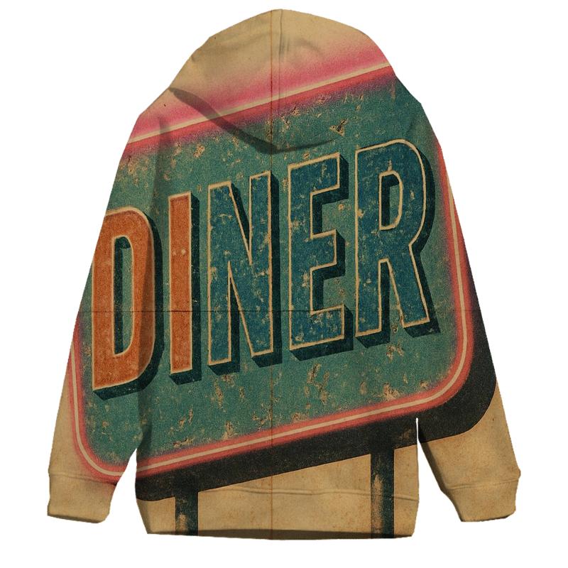 Faded Diner Neon Sign hoodie trends