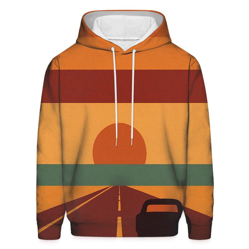Retro Sunset Stripes hoodies fashion