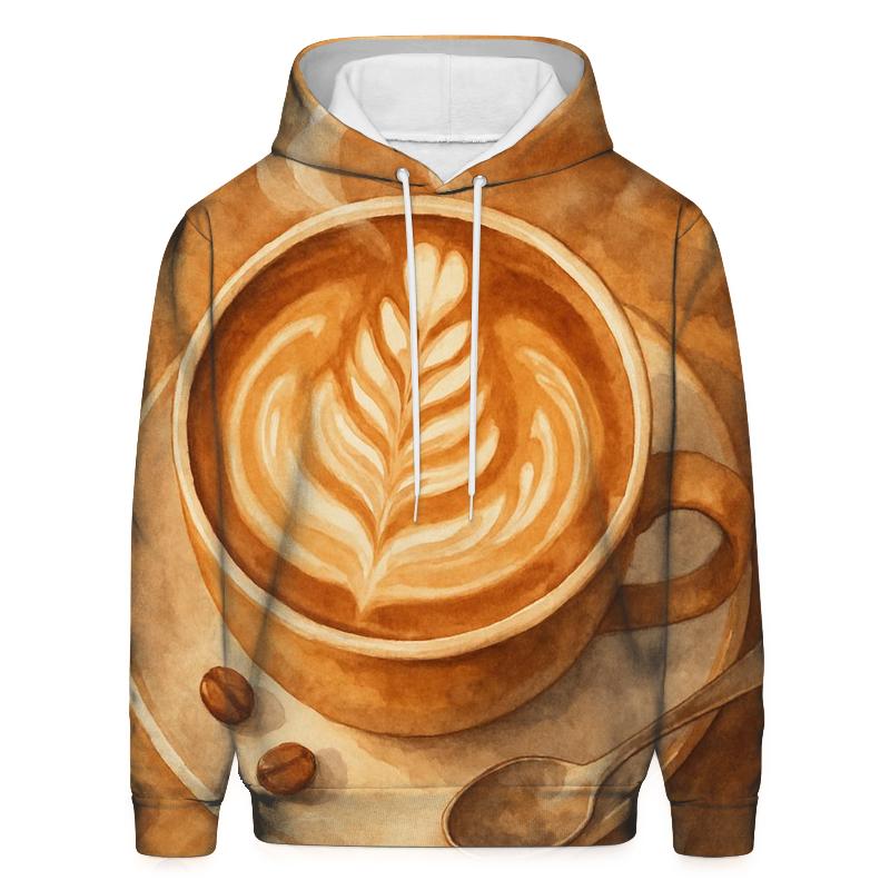 Latte Swirl Bloom zip-up hoodies