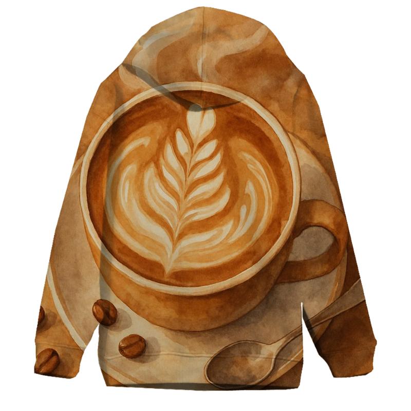 Latte Swirl Bloom zip-up hoodies