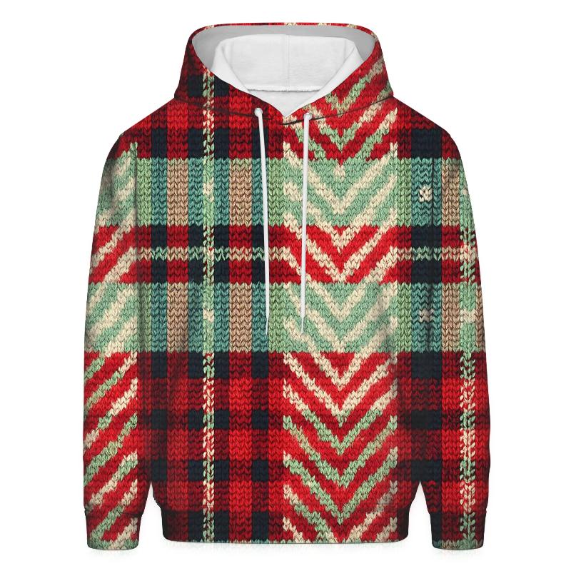 Retro Candy Cane Plaid Design pullover hoodies