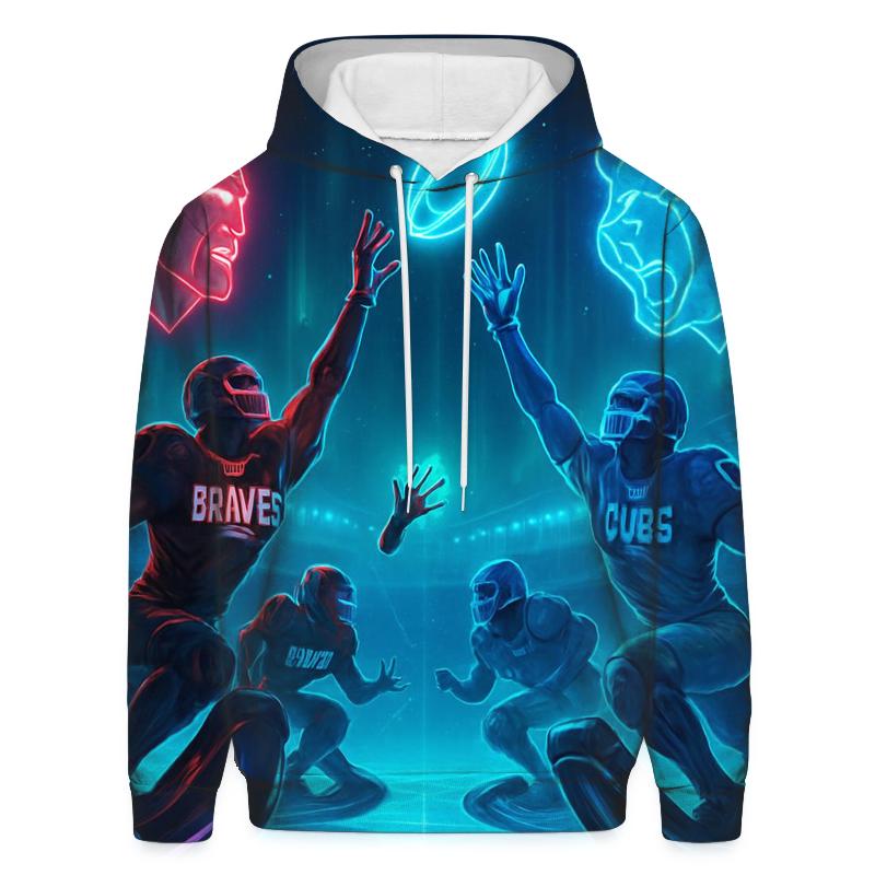 Neon Tundra Faceoff printed hoodies