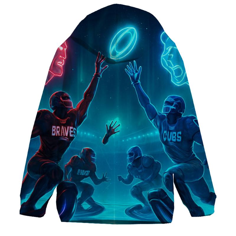 Neon Tundra Faceoff printed hoodies