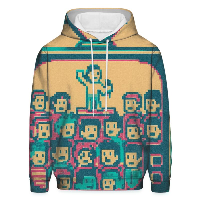 Pixel Concert Crowd premium hoodies