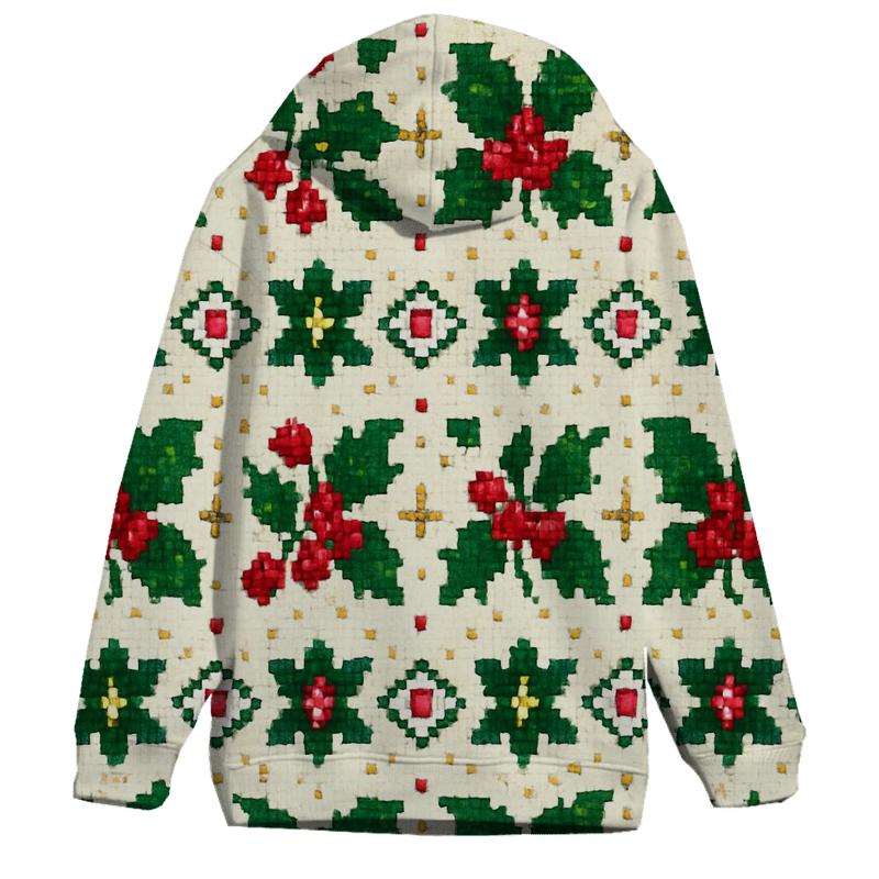 Holly Berry Dot Matrix Design heavyweight hoodies