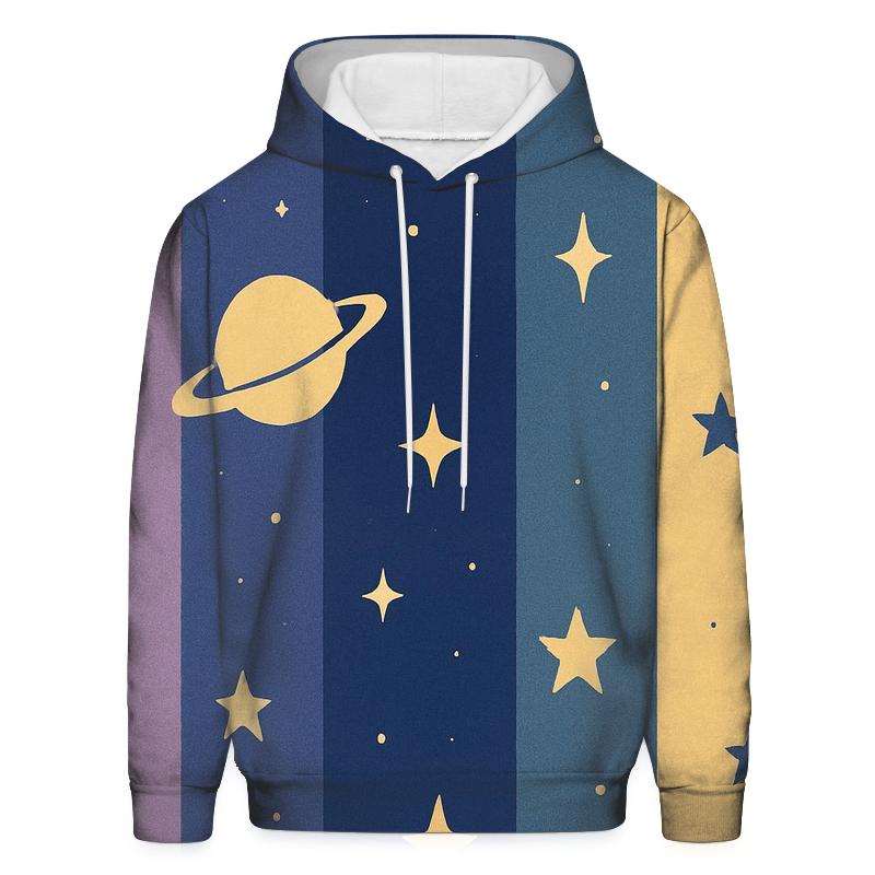 Cosmic Retro Stripes embroidered hoodies