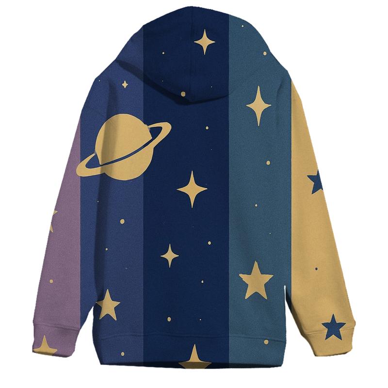 Cosmic Retro Stripes embroidered hoodies