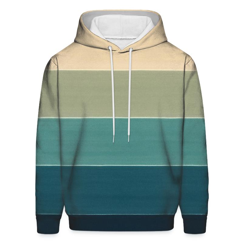 Horizon Lagoon Stripes embroidered hoodies