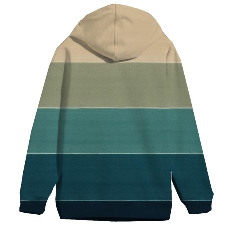 Horizon Lagoon Stripes embroidered hoodies