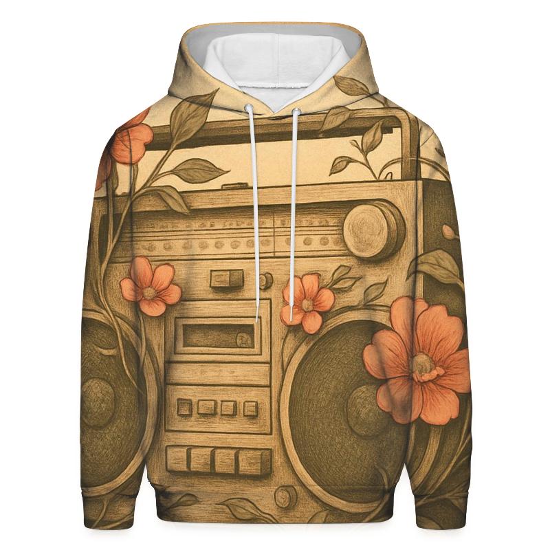Boombox Floral Remix embroidered hoodies