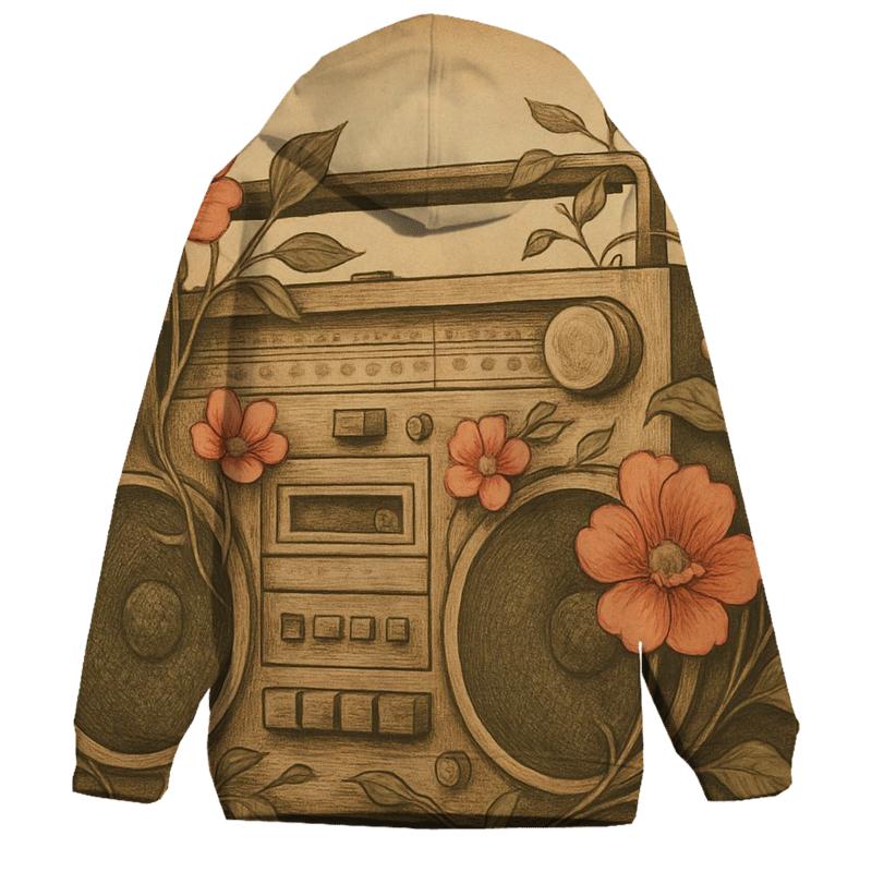 Boombox Floral Remix embroidered hoodies