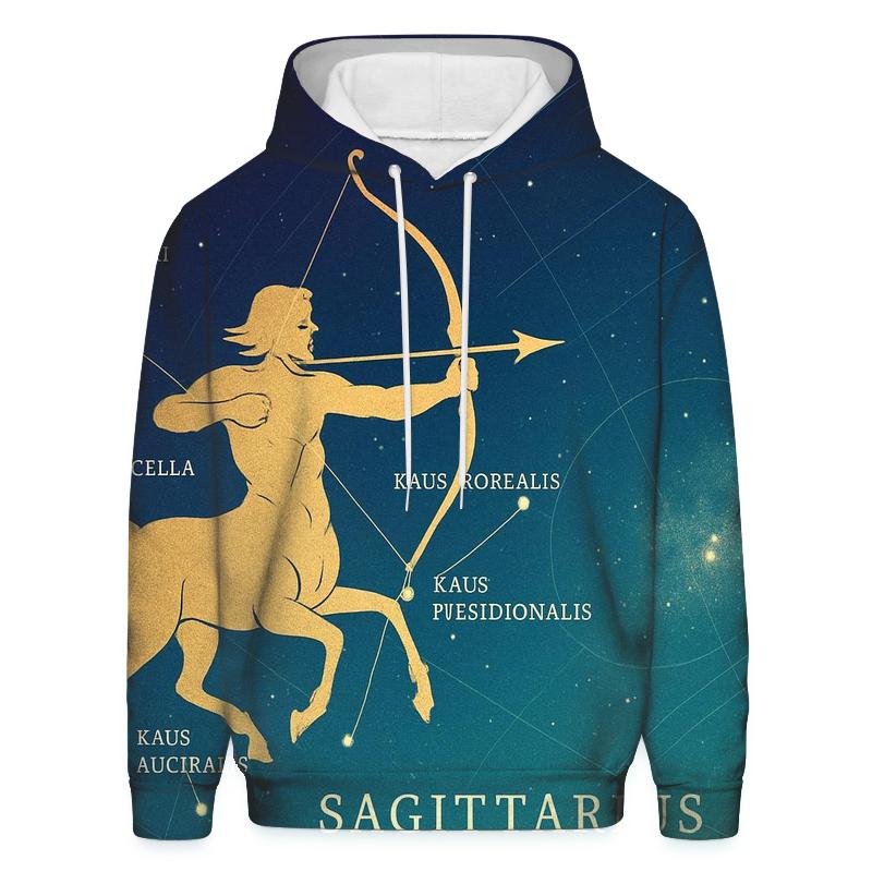 Sagittarius Archer Star Map premium hoodies