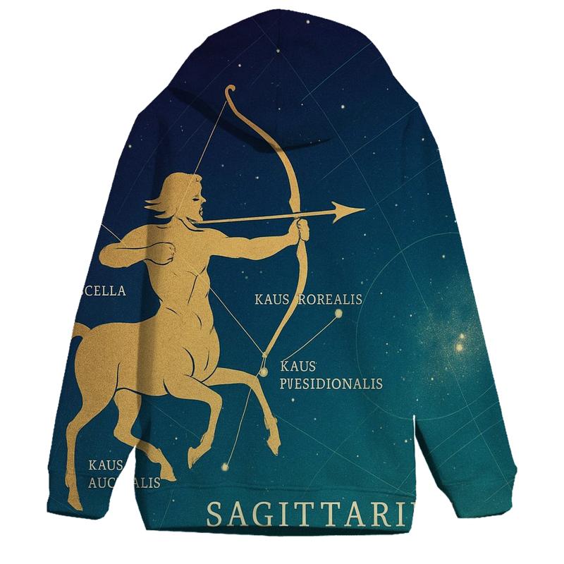 Sagittarius Archer Star Map premium hoodies
