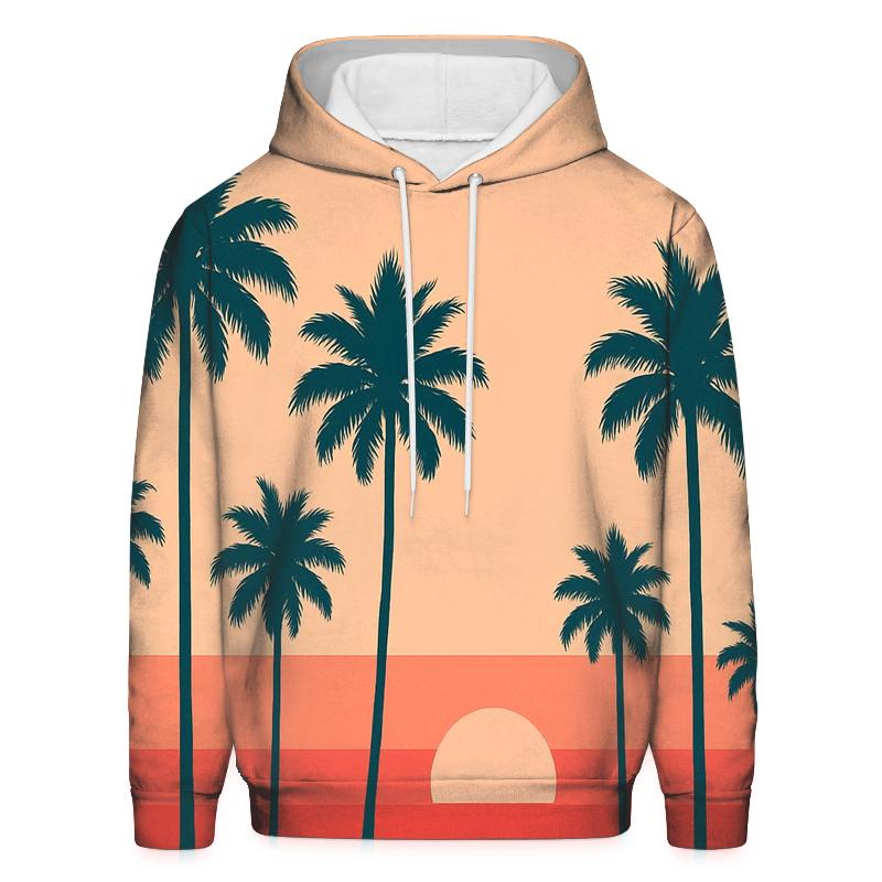 Sunset Palm Stripes lightweight hoodies