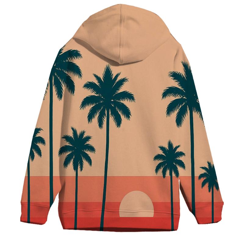 Sunset Palm Stripes lightweight hoodies