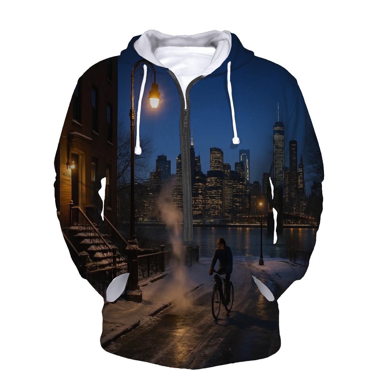 Winter Solstice Over Brooklyn Heights heavyweight hoodies