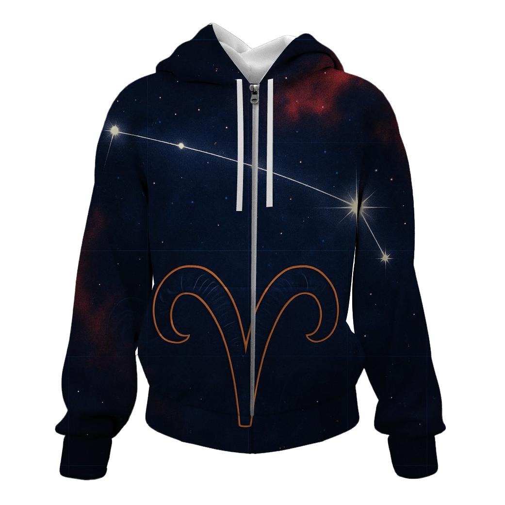 Celestial Aries Constellation Map designer hoodies