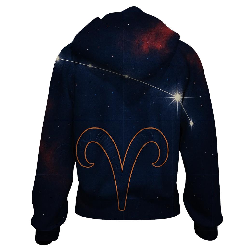 Celestial Aries Constellation Map designer hoodies