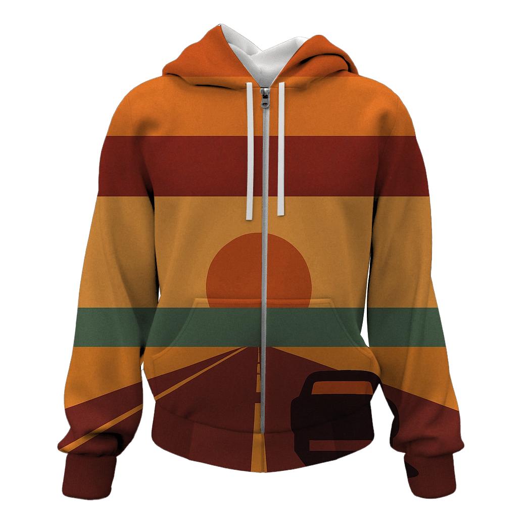 Retro Sunset Stripes pullover hoodies
