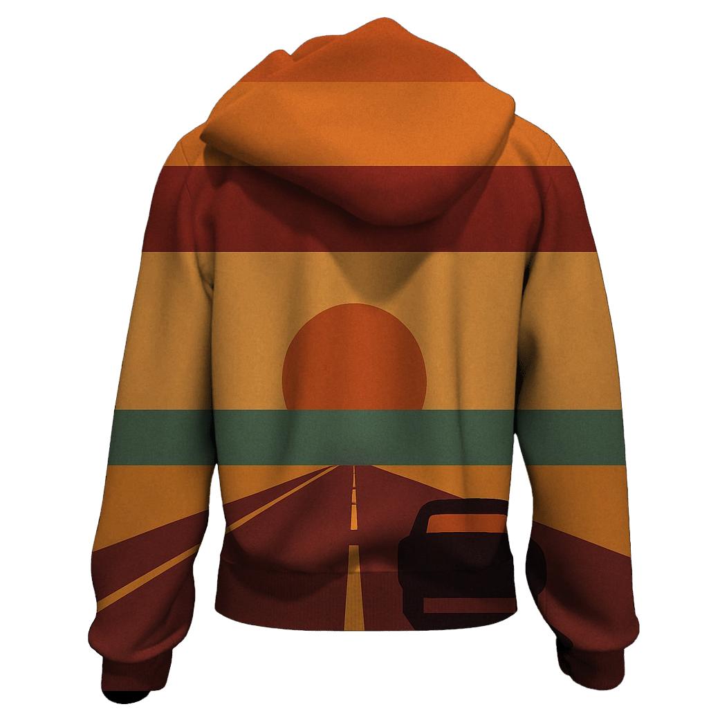 Retro Sunset Stripes pullover hoodies
