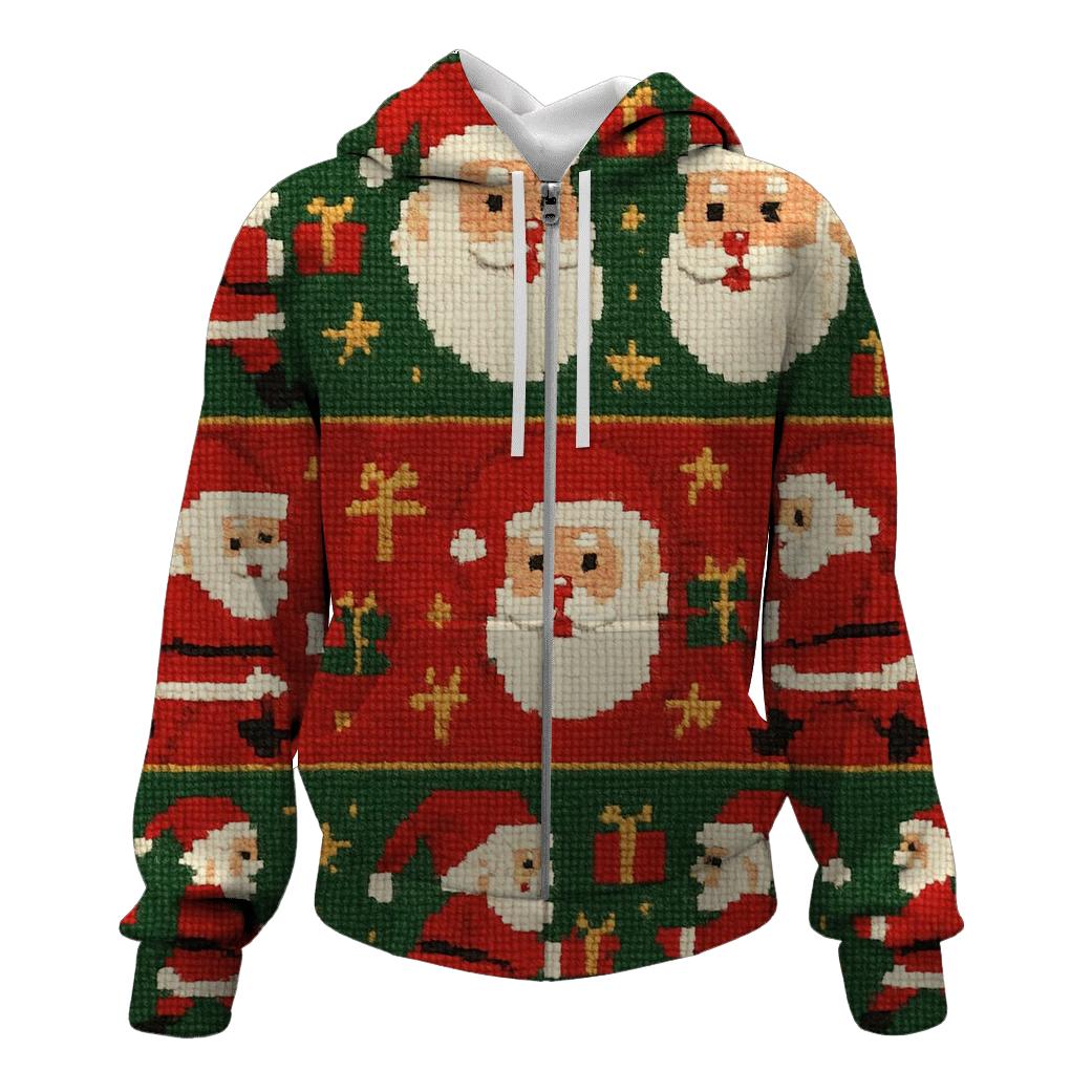 Pixel Santa Parade Design heavyweight hoodies