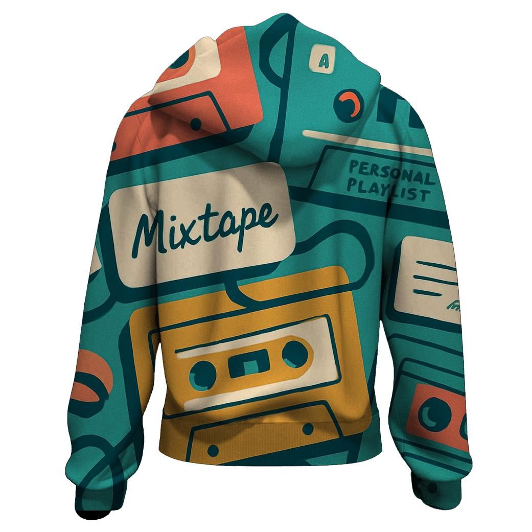 Cassette Tape Collage zip-up hoodies