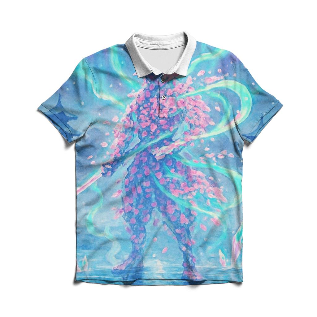 Aurora Sakura Samurai embroidered polo tops