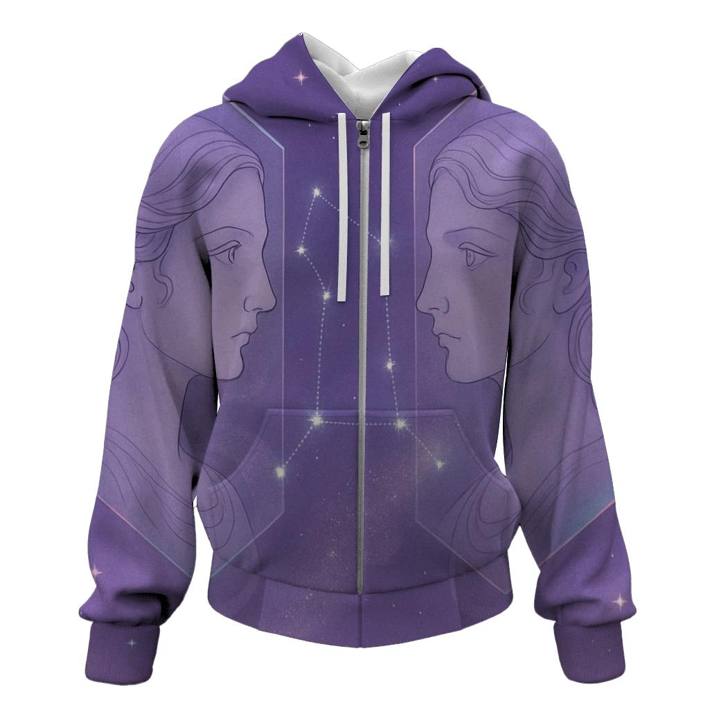 Ethereal Gemini Twin Portrait heavyweight hoodies