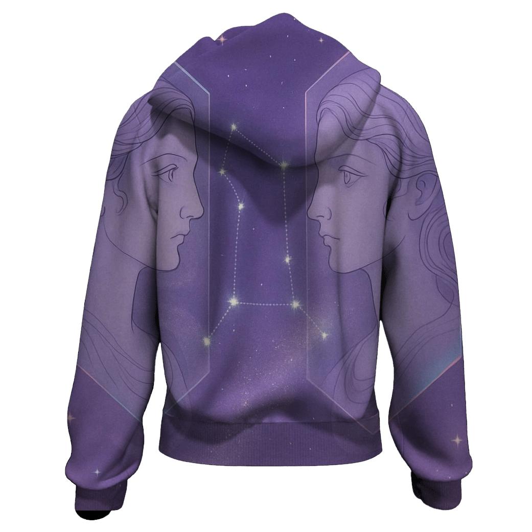 Ethereal Gemini Twin Portrait heavyweight hoodies