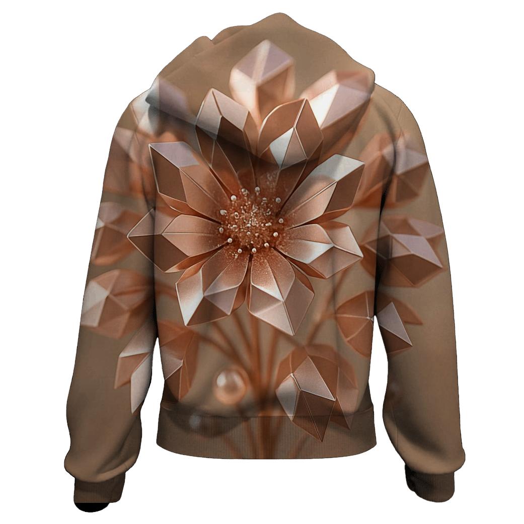 Rose Gold Facet Bloom designer hoodies