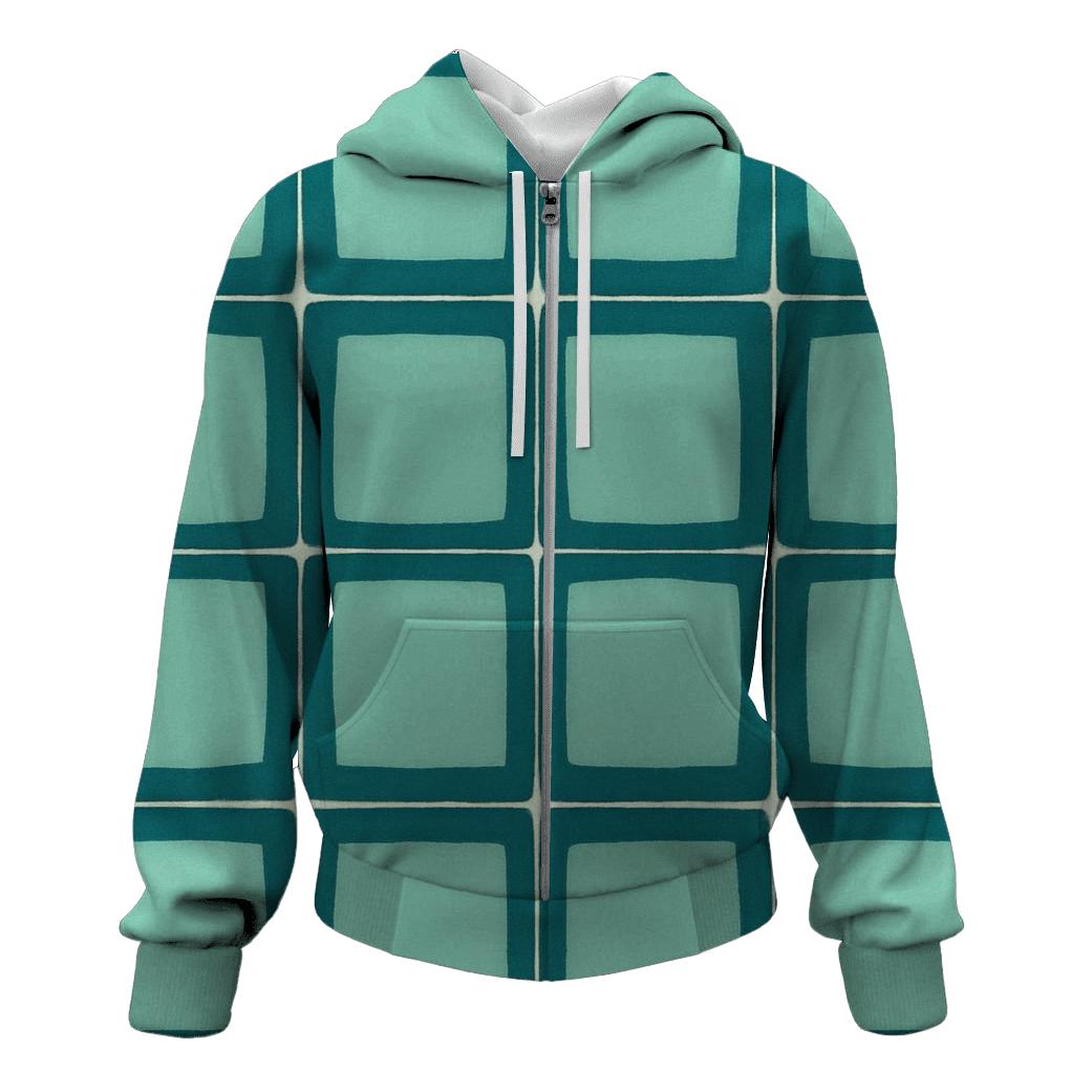 Teal Itajime Grid hoodies fashion