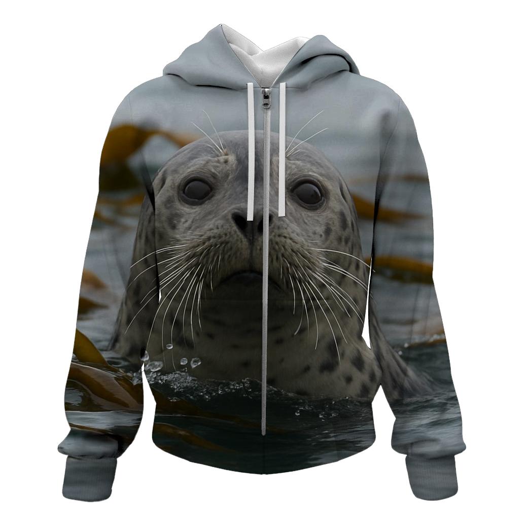 Kelp Cutwater Harbor Seal printed hoodies