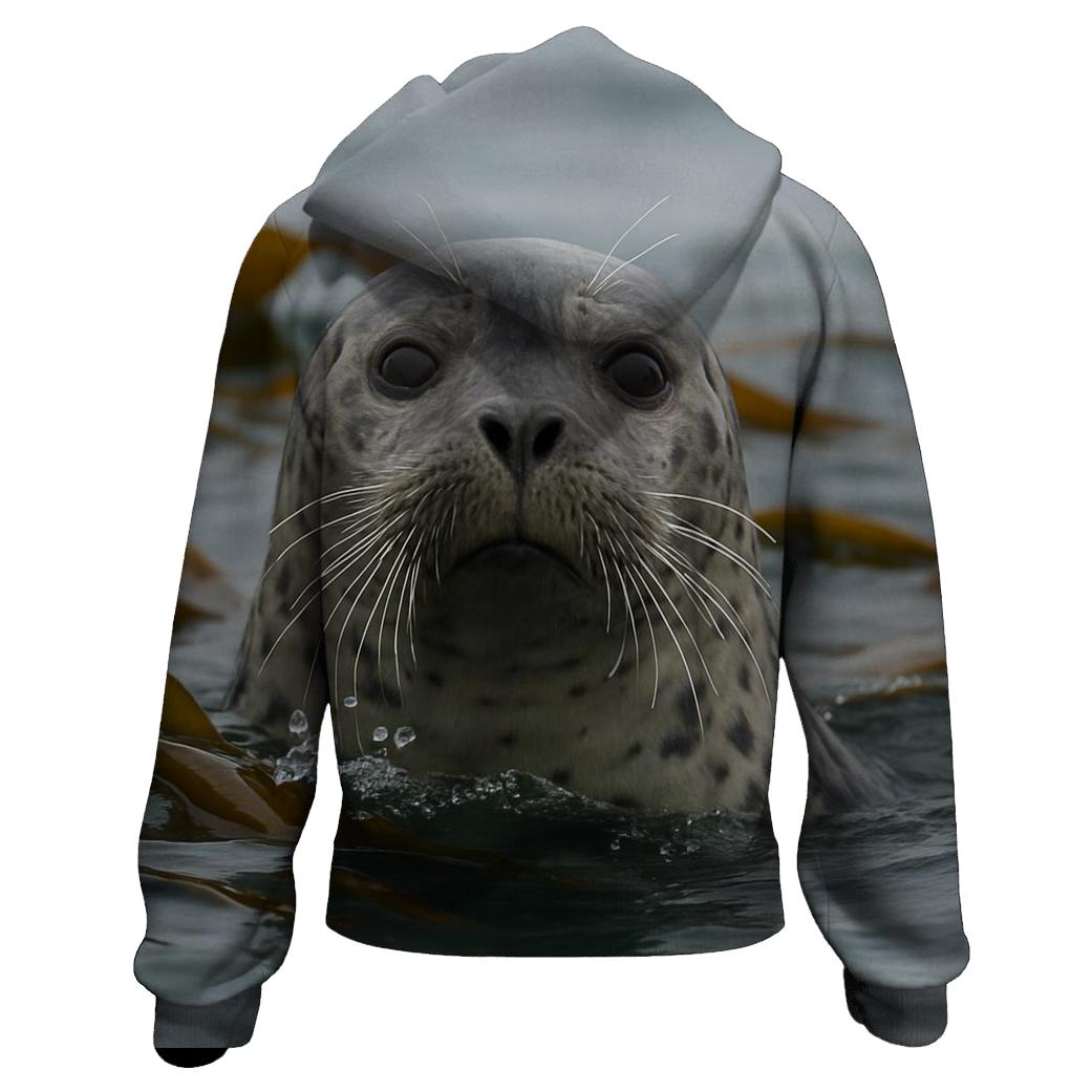 Kelp Cutwater Harbor Seal printed hoodies