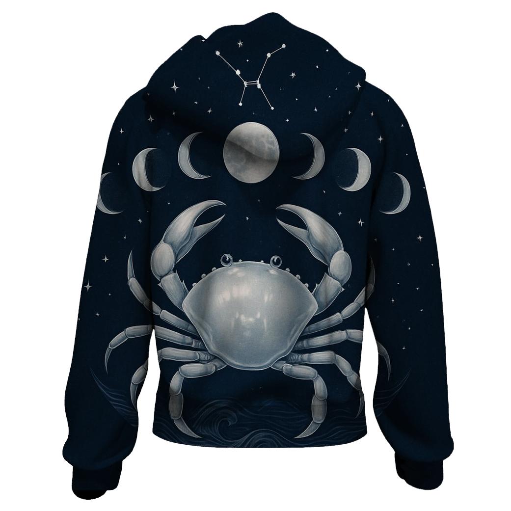 Cancer Moon Phase Cycle zip-up hoodies
