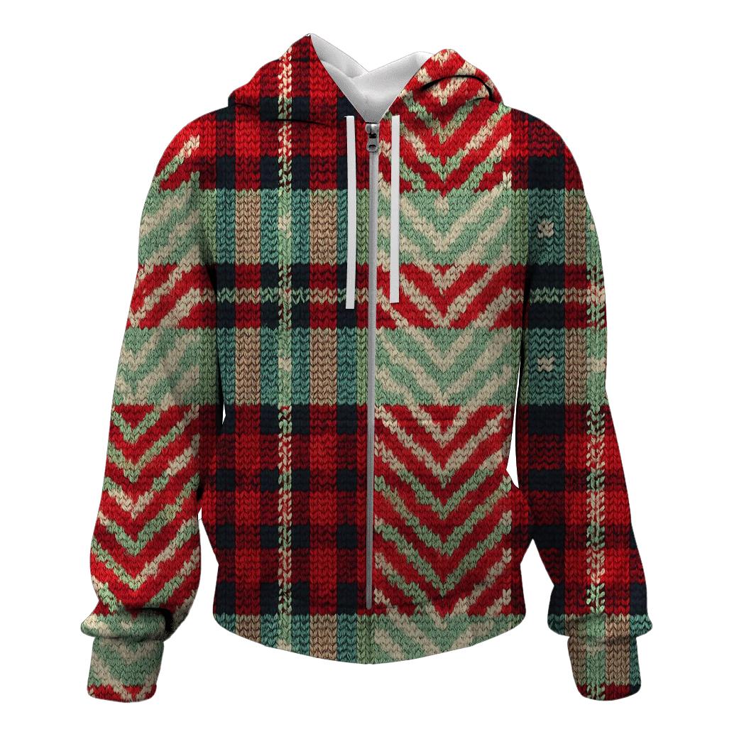 Retro Candy Cane Plaid Design custom hoodies