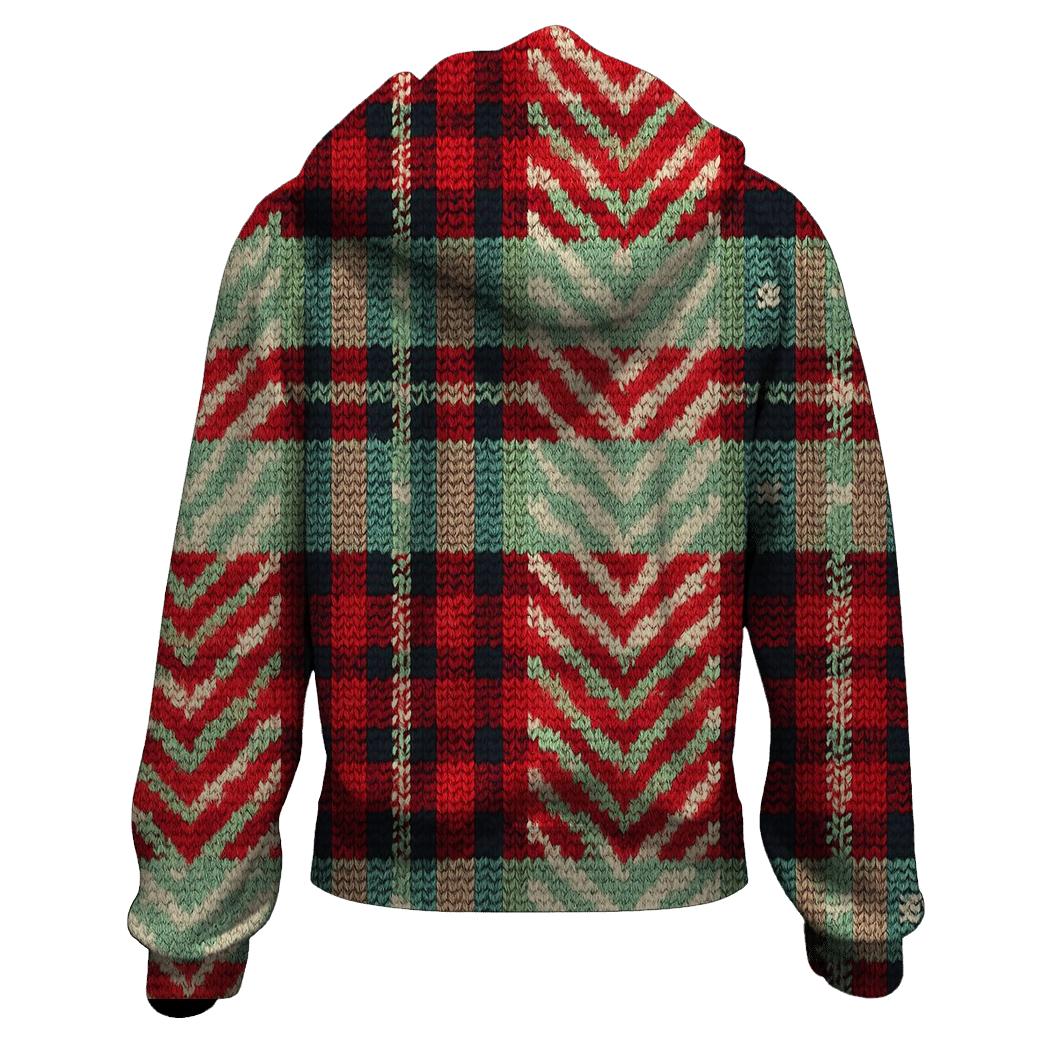 Retro Candy Cane Plaid Design custom hoodies