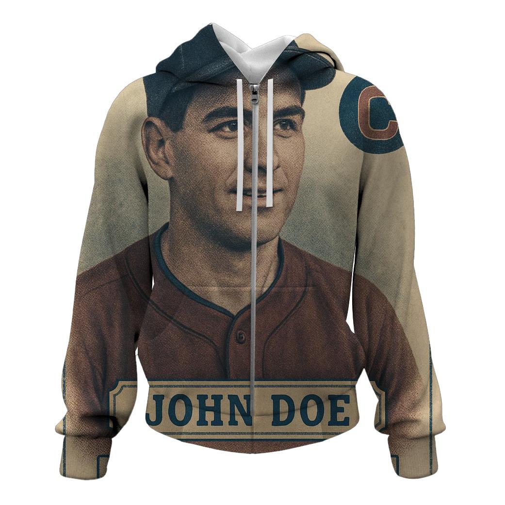 Old School Baseball Card graphic hoodies