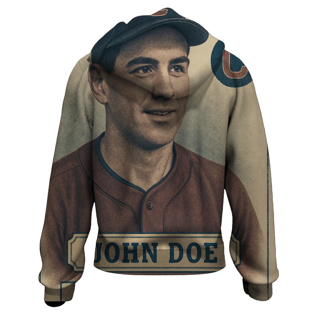 Old School Baseball Card graphic hoodies
